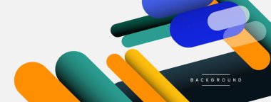 Yuvarlak şekiller ve çizgiler üst üste biniyor. Duvar kağıdı afişi veya iniş sayfası için vektör illüstrasyonu