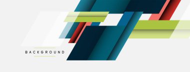 Vektör arkaplanı. Gölge efektli soyut örtüşen renk çizgileri tasarımı. Duvar kağıdı afişi için resim arkaplanı veya iniş sayfası