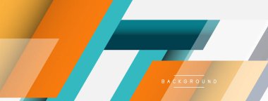 Vektör arkaplanı. Gölge efektli soyut örtüşen renk çizgileri tasarımı. Duvar kağıdı afişi için resim arkaplanı veya iniş sayfası