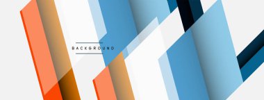 Vektör arkaplanı. Gölge efektli soyut örtüşen renk çizgileri tasarımı. Duvar kağıdı afişi için resim arkaplanı veya iniş sayfası