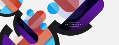 Yuvarlak geometrik şekiller çizgiler ve daireler. Duvar kağıdı afişi ya da iniş sayfası için vektör şablonu