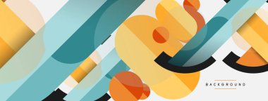 Yuvarlak geometrik şekiller çizgiler ve daireler. Duvar kağıdı afişi ya da iniş sayfası için vektör şablonu