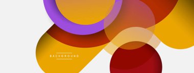 Yaratıcı geometrik duvar kağıdı. Asgari soyut arkaplan. Duvar kağıdı arkaplanı veya iniş sayfası için daire bileşimi vektör çizimi