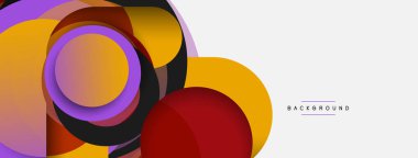 Yaratıcı geometrik duvar kağıdı. Asgari soyut arkaplan. Duvar kağıdı arkaplanı veya iniş sayfası için daire bileşimi vektör çizimi