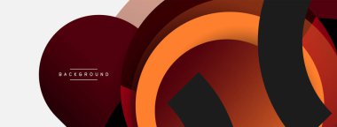 Çember ve yuvarlak şekiller soyut arkaplan. Duvar kağıdı afişi veya iniş sayfası için vektör illüstrasyonu