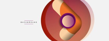 Çember ve yuvarlak şekiller soyut arkaplan. Duvar kağıdı afişi veya iniş sayfası için vektör illüstrasyonu