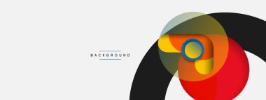 Çember ve yuvarlak şekiller soyut arkaplan. Duvar kağıdı afişi veya iniş sayfası için vektör illüstrasyonu