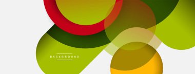 Çember ve yuvarlak şekiller soyut arkaplan. Duvar kağıdı afişi veya iniş sayfası için vektör illüstrasyonu