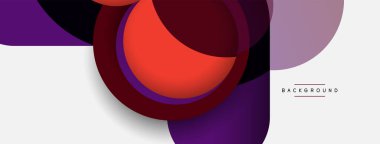 Çember ve yuvarlak şekiller soyut arkaplan. Duvar kağıdı afişi veya iniş sayfası için vektör illüstrasyonu