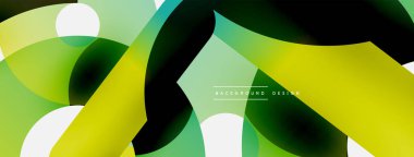 Yuvarlak şekiller daireler ve diğer geometrik şekiller. Duvar kağıdı afişi arkaplan kartı veya iniş sayfası için vektör illüstrasyonu