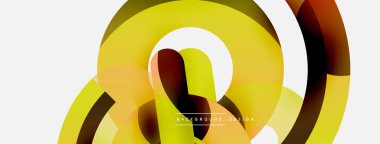 Yuvarlak şekiller daireler ve diğer geometrik şekiller. Duvar kağıdı afişi arkaplan kartı veya iniş sayfası için vektör illüstrasyonu