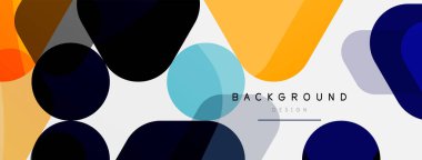 Beyaz üzerine renkli baloncuklar ve yuvarlak geometrik şekiller. Duvar kağıdı, pankart, arkaplan, iniş sayfası için vektör geometrik asgari özet arkaplan