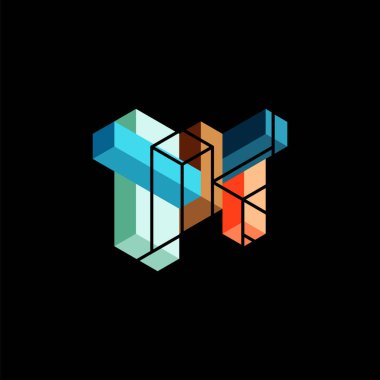 Soyut arkaplan. 3 boyutlu küp, küp elementler ve bloklar. Duvar kağıdı, afiş, arkaplan, iniş sayfası için tekno veya iş konsepti