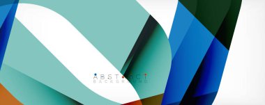 Geometrik soyut arkaplan - beyaz üzerine çok renkli soyut şekiller. Duvar Kağıdı, Sancak, Arkaplan, İniş Sayfası için Vektör İllüstrasyonu