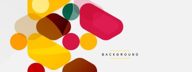 Soyut yuvarlak geometrik şekiller ve daireler. Duvar kağıdı, afiş, arkaplan veya iniş için moda tekno iş şablonu