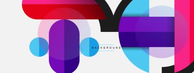 Geometrik şekiller bileşim soyut arkaplan. Çember çizgileri ve dikdörtgenler. Duvar kağıdı afişi veya iniş sayfası için vektör illüstrasyonu