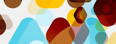 Beyaz üzerine renkli baloncuklar ve yuvarlak geometrik şekiller. Duvar kağıdı, pankart, arkaplan, iniş sayfası için vektör geometrik asgari özet arkaplan