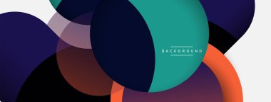 Yaratıcı geometrik duvar kağıdı. Asgari soyut arkaplan. Duvar kağıdı arkaplanı veya iniş sayfası için daire bileşimi vektör çizimi