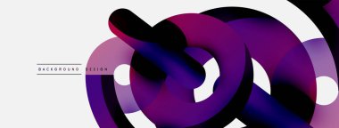 Yuvarlak şekiller daireler ve diğer geometrik şekiller. Duvar kağıdı afişi arkaplan kartı veya iniş sayfası için vektör illüstrasyonu