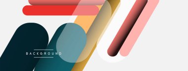 Yuvarlak şekiller ve çizgiler üst üste biniyor. Duvar kağıdı afişi veya iniş sayfası için vektör illüstrasyonu