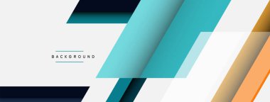 Vektör arkaplanı. Gölge efektli soyut örtüşen renk çizgileri tasarımı. Duvar kağıdı afişi için resim arkaplanı veya iniş sayfası