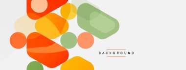 Soyut yuvarlak geometrik şekiller ve daireler. Duvar kağıdı, afiş, arkaplan veya iniş için moda tekno iş şablonu