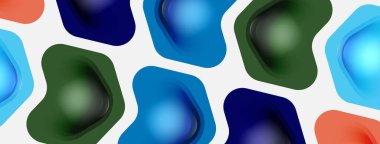 Beyaz arka planda renkli ok şekilleri. Minimum geometrik soyut arkaplan. Duvar kağıdı afişi veya iniş sayfası için vektör illüstrasyonu