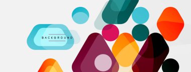 Soyut yuvarlak geometrik şekiller ve daireler. Duvar kağıdı, afiş, arkaplan veya iniş için moda tekno iş şablonu