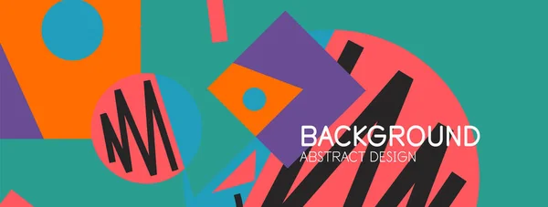 Abstraktní pozadí s bloky, čarami, geometrickými tvary. Techno nebo obchodní koncept na tapetu, banner, pozadí, přistávací stránka — Stockový vektor