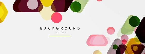 Color bubbles and rounded geometric shapes on white. Vector geometric minimal abstract background for wallpaper, banner, background, landing page — Stock Vector