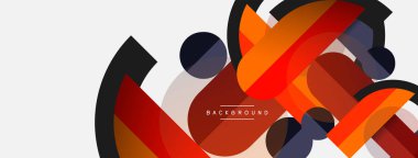 Yuvarlak geometrik şekiller çizgiler ve daireler. Duvar kağıdı afişi ya da iniş sayfası için vektör şablonu