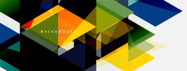 Mozaik üçgenler geometrik arkaplan. Tekno veya iş konsepti, duvar kağıdı, afiş, arkaplan, iniş sayfası deseni