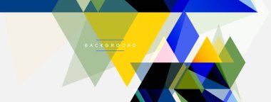 Mozaik üçgenler geometrik arkaplan. Tekno veya iş konsepti, duvar kağıdı, afiş, arkaplan, iniş sayfası deseni