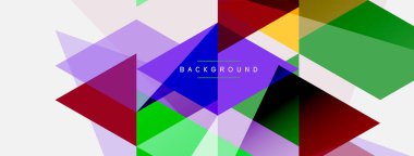 Renkli üçgen bileşimi, geometrik soyut arkaplan. Tekno veya iş konsepti, duvar kağıdı, afiş, arkaplan, iniş sayfası deseni