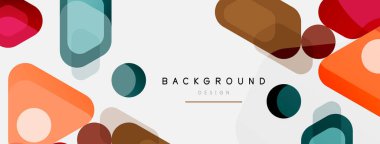 Soyut yuvarlak geometrik şekiller ve daireler. Duvar kağıdı, afiş, arkaplan veya iniş için moda tekno iş şablonu