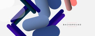 Yuvarlak şekiller ve çizgiler üst üste biniyor. Duvar kağıdı afişi veya iniş sayfası için vektör illüstrasyonu