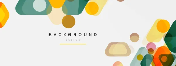 Kleurbelletjes en afgeronde geometrische vormen op wit. Vector geometrische minimale abstracte achtergrond voor behang, banner, achtergrond, landing page — Stockvector