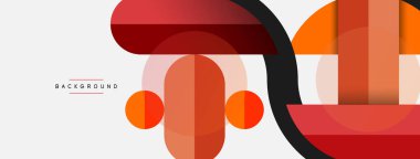 Geometrik şekiller bileşim soyut arkaplan. Çember çizgileri ve dikdörtgenler. Duvar kağıdı afişi veya iniş sayfası için vektör illüstrasyonu