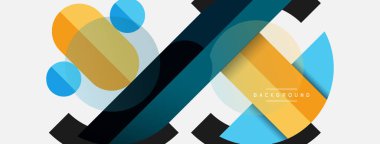 Yuvarlak geometrik şekiller çizgiler ve daireler. Duvar kağıdı afişi ya da iniş sayfası için vektör şablonu