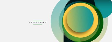 Yaratıcı geometrik duvar kağıdı. Asgari soyut arkaplan. Duvar kağıdı arkaplanı veya iniş sayfası için daire bileşimi vektör çizimi