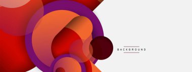 Vektör yuvarlak şekilli daireler minimum geometrik arkaplan. Duvar kağıdı afişi veya iniş sayfası için vektör illüstrasyonu