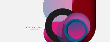 Vektör yuvarlak şekilli daireler minimum geometrik arkaplan. Duvar kağıdı afişi veya iniş sayfası için vektör illüstrasyonu