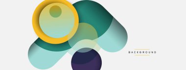 Yaratıcı geometrik duvar kağıdı. Asgari soyut arkaplan. Duvar kağıdı arkaplanı veya iniş sayfası için daire bileşimi vektör çizimi