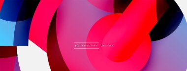 Yuvarlak şekiller daireler ve diğer geometrik şekiller. Duvar kağıdı afişi arkaplan kartı veya iniş sayfası için vektör illüstrasyonu