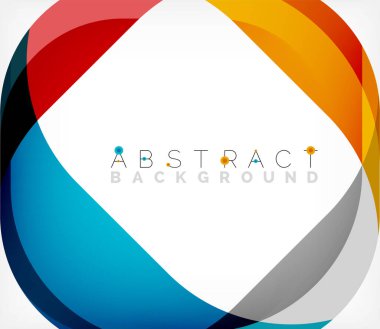 Üst üste binen dalgalarla soyut kare şekil, minimum geometrik arkaplan. Duvar Kağıdı, Sancak, Arkaplan, İniş Sayfası için Vektör İllüstrasyonu