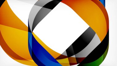 Üst üste binen dalgalarla soyut kare şekil, minimum geometrik arkaplan. Duvar Kağıdı, Sancak, Arkaplan, İniş Sayfası için Vektör İllüstrasyonu