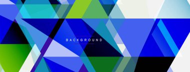 Mozaik üçgenler geometrik arkaplan. Tekno veya iş konsepti, duvar kağıdı, afiş, arkaplan, iniş sayfası deseni