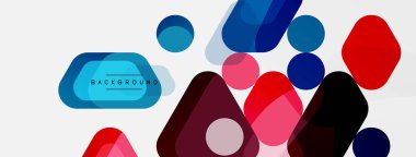 Soyut yuvarlak geometrik şekiller ve daireler. Duvar kağıdı, afiş, arkaplan veya iniş için moda tekno iş şablonu