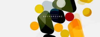 Soyut yuvarlak geometrik şekiller ve daireler. Duvar kağıdı, afiş, arkaplan veya iniş için moda tekno iş şablonu