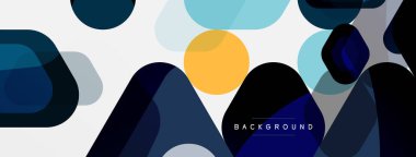 Beyaz üzerine renkli baloncuklar ve yuvarlak geometrik şekiller. Duvar kağıdı, pankart, arkaplan, iniş sayfası için vektör geometrik asgari özet arkaplan